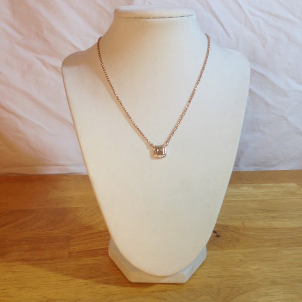 Chloe + Isabel Rose Gold Square Crystal Pendant